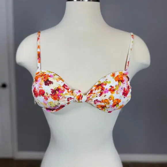 Rhythm. Haven Floral Knotted Bandeau Top, Red, M
