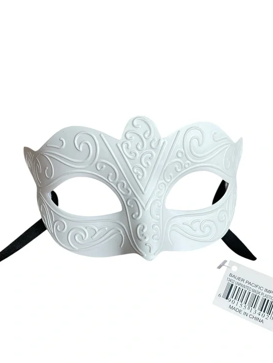 White Venetian Style Plastic Masquerade Mask Unpainted Costume Party