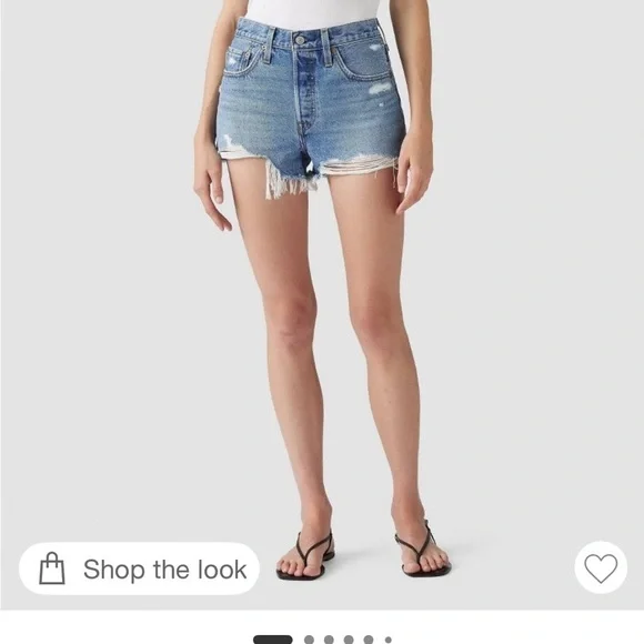 Levi's Distressed Blue Denim Shorts