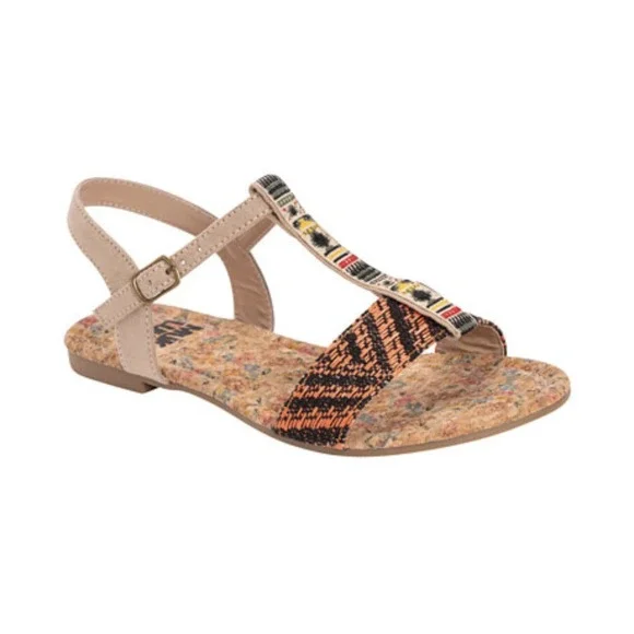 MUK LUKS Sandals Women's Size 10 Orange Flat Cork New‎