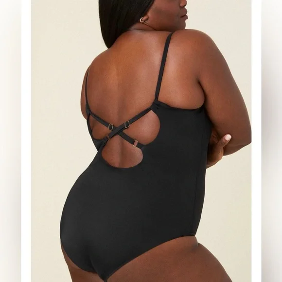Andie The Jetties One Piece LT‎ Swimsuit Black plus size XXL Tall NWT long torso