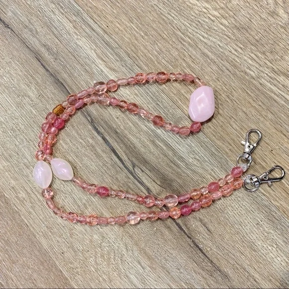 Pink Beaded Mask Chain