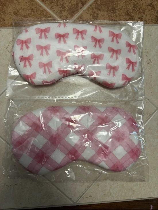 Pink Bow & Gingham Sleep Masks
