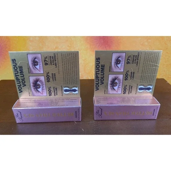 Set‎ Of 2 TOO FACED Better Than Sex Mascara Black .13 oz 3.9 g Deluxe Travelsize