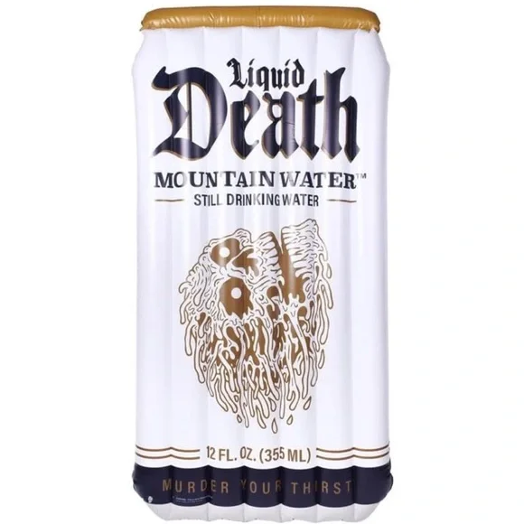 LIQUID DEATH Pool Float -Extra Large Inflatable Floatie for Pool