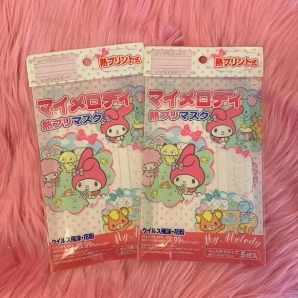 My Melody face masks 2 packs from Japan NWT