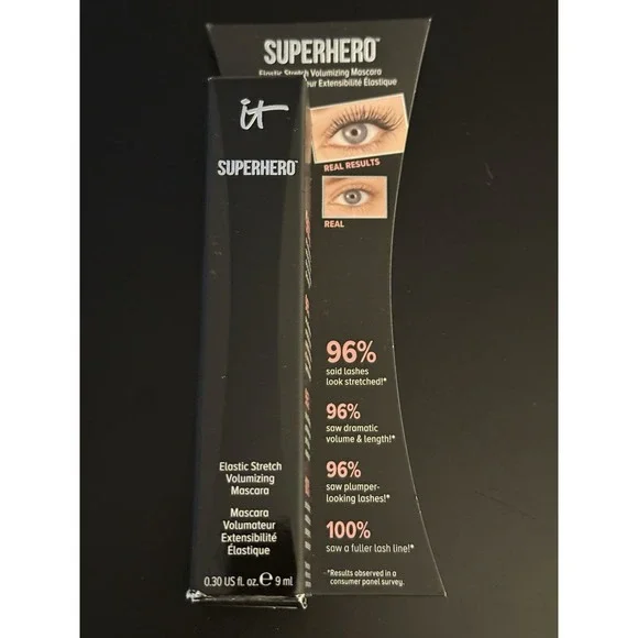IT COSMETICS SUPERHERO MASCARA - SUPER BLACK (Full Size/NWB)