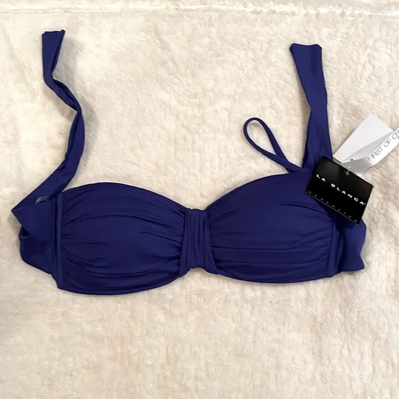 La Blanca Royal Blue Strapless Swim Top Size 8