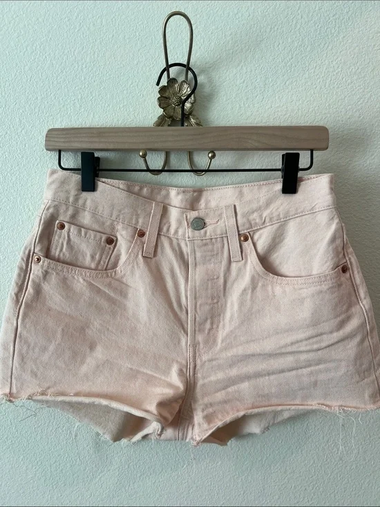 Levi's Pale Pink Denim Cutoff Shorts