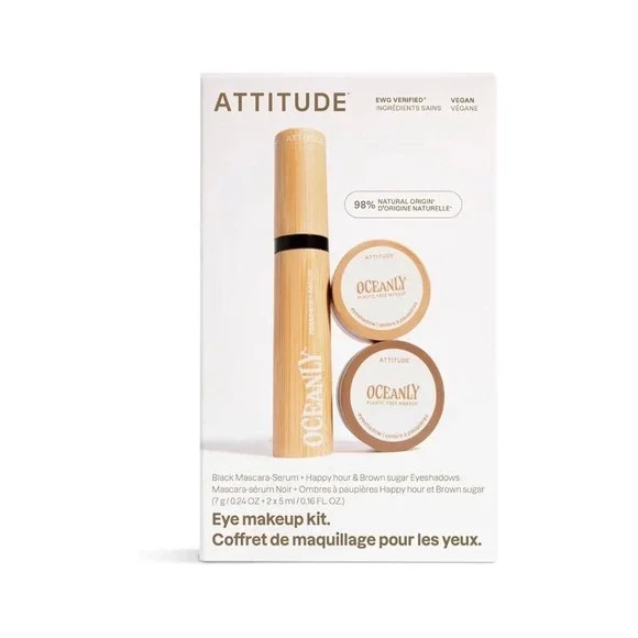 ATTITUDE Oceanly Eye Makeup Kit - Black Mascara-Serum & 2 Eyeshadows (Happy Hour
