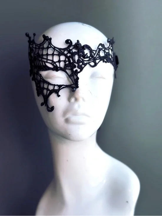 Black Lace Venetian Style Eye Mask
