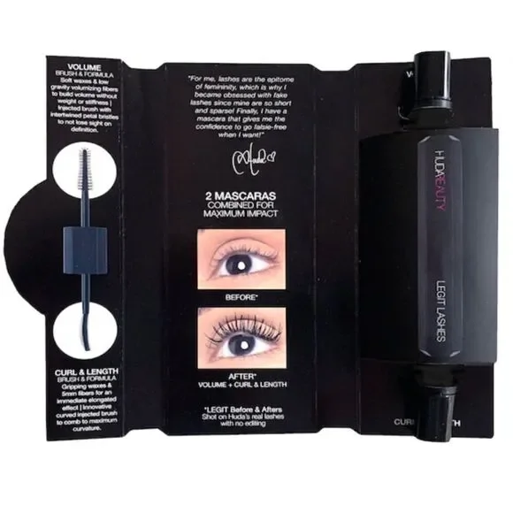 HUDA BEAUTY Legit Lashes Mascara Deluxe Mini 2 mascaras in one.