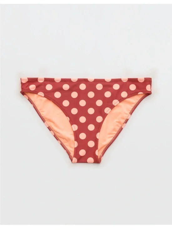NWT Aerie Full Coverage Polka Dot Bikini Bottom Rust S