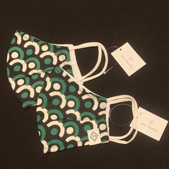 NWT Vera Bradley Cotton Face Mask Lot of 2 Imperial Tile