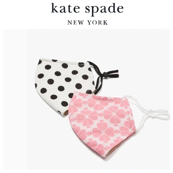 KATE SPADE PICTURE DOT AND SPADE FLOWER NON MEDICAL FACE MASK SET NWT