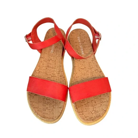 Sun+Stone Coral Mattie Round Toe Buckle Slingback Sandals Women's Size 8 - NWOB