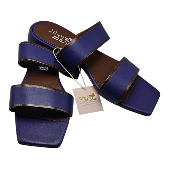 Liberamente Leather Sandals Women's Size 8.5 Purple Tan‎
