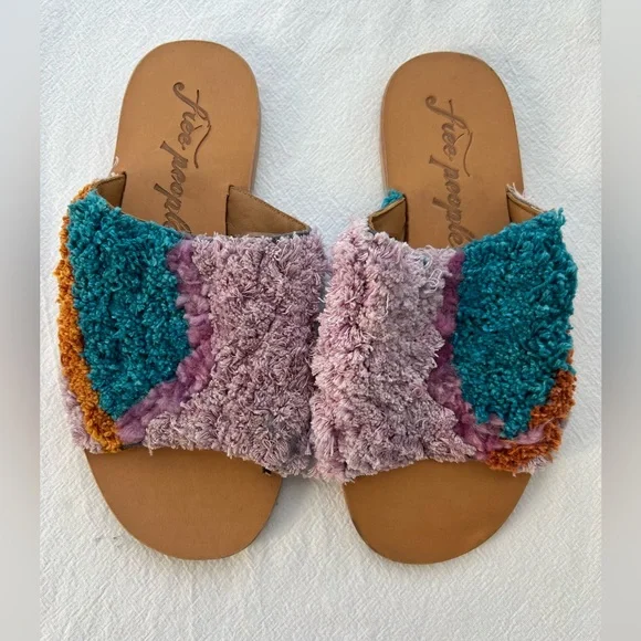Free People Yuma Woven Mule in Wisteria Combo size 39.5 New