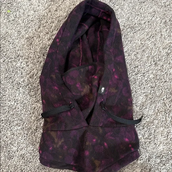 The North Face Purple Tie-Dye Fleece Hoodie with Pink Accents