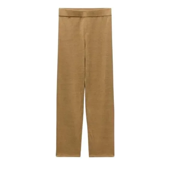 Zara Linen Semi-Sheer Knit Pants Size Medium