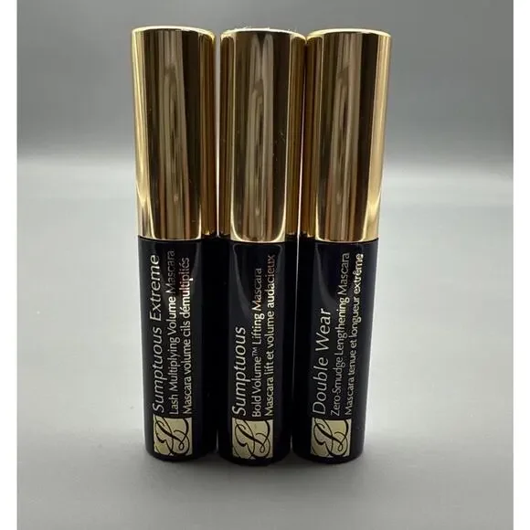 Estée Lauder Mascara Lot Travel Size Sumptuous Extreme Sumptuous Double Wear Blk