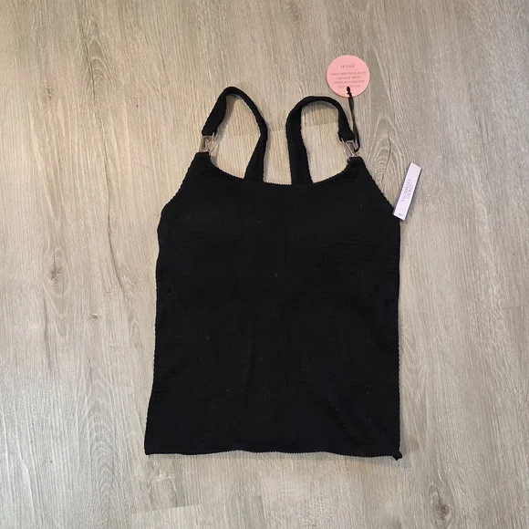 Victoria's Secret Swim Bathing Suit Top The Wave Black Fits L/XL NWT