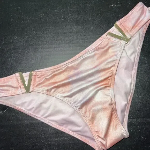 Victoria's Secret M BIKINI BOTTOM V-cut Jeweled Pink Orange Lilac Ombré