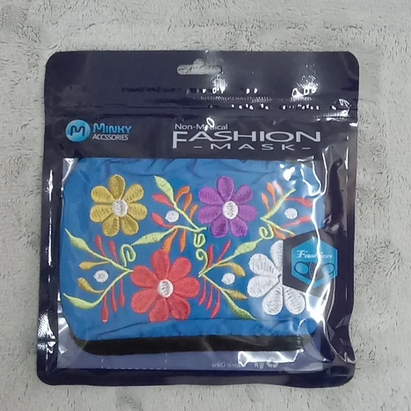*Final Price* NWT Non-Medical Fashion Floral Embroidered Face Mask