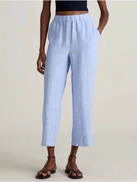 Quince 100% European Linen Pull On Pants in French Blue