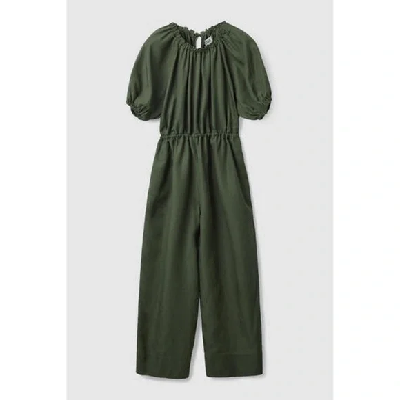 COS Linen Blend Jumpsuit - Green (S)