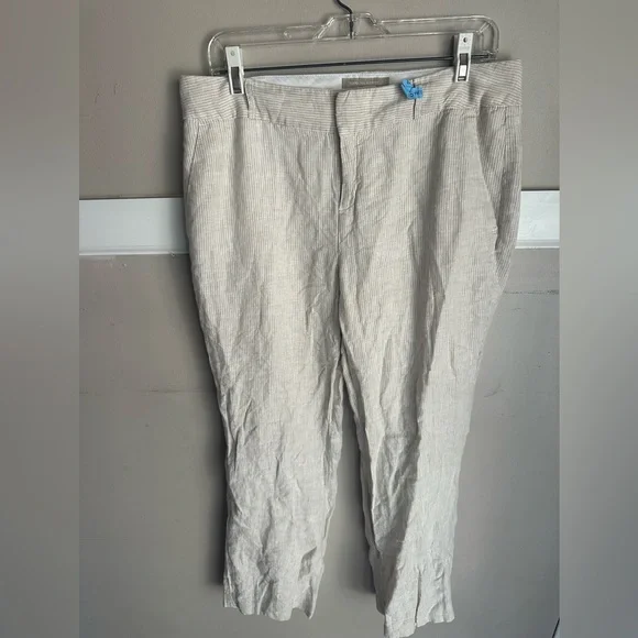 Banana Republic 💯 Linen Women’s Strip Pant Size 10