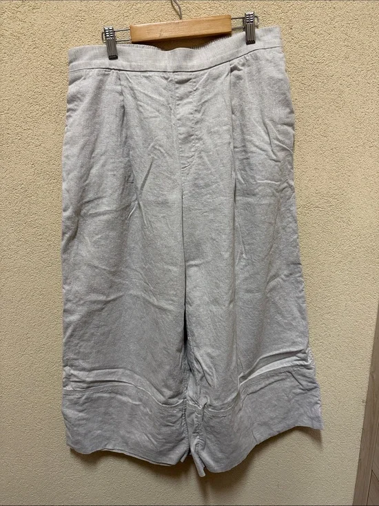 Banana Republic Wide-Leg Linen Blend Pants in Natural Size M