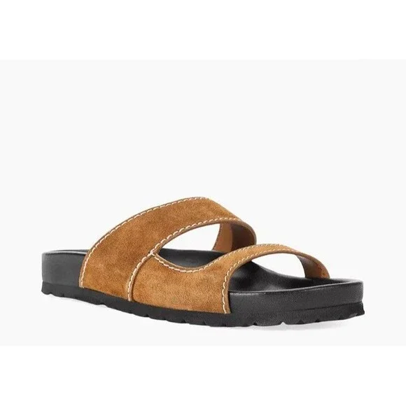 STAUD Cyprus Suede Slides Tan Color Sandals MSRP $295 New Size 42/ US 12