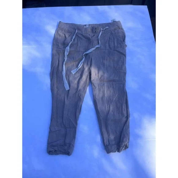 Wilfred Aritzia Linen Blend Pants‎ Women's Size 4 Taupe Drawstring Casual