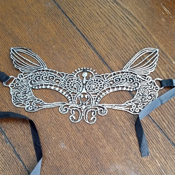 Elegant Silver Lace Masquerade Mask