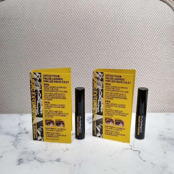 MAC Cosmetics Magic Extension 5MM Fibre Mascara EyeLash Fiber EXTENSIVE BLACK X2