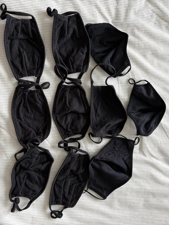 7 Black Cloth Face Masks (OSFM)