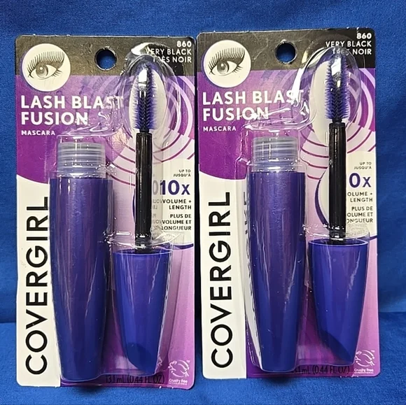 2pc Lot Covergirl #860 Very Black Lash Blast Fusion Mascara