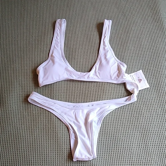 NWT Callie Lives White Cut Out Monokini Xena tiny top