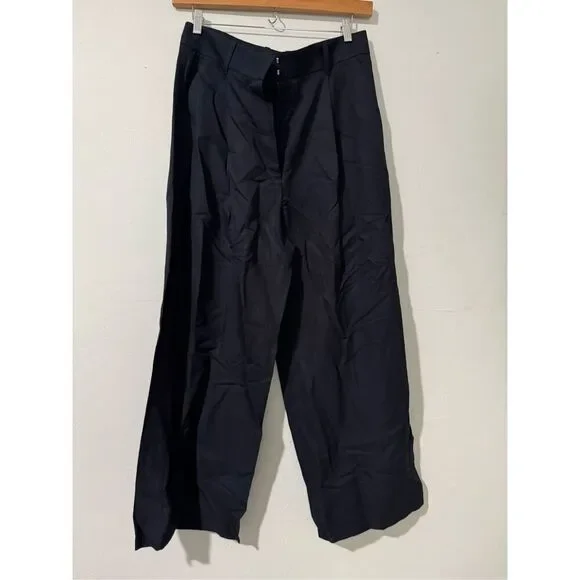 COS NWT blue wide leg linen cotton blend pants 14