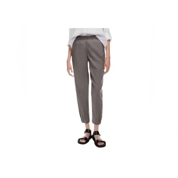 Aritizia Babaton Dexter Linen Blend Pull-On Ankle Pants Gray Size Medium