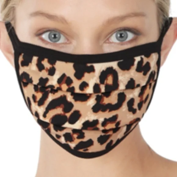 Leopard Print Face Mask Reusable | Cheetah Animal Print Y2K