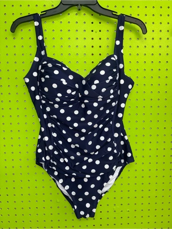 Aria Navy and White Polka Dot One-Piece Swim