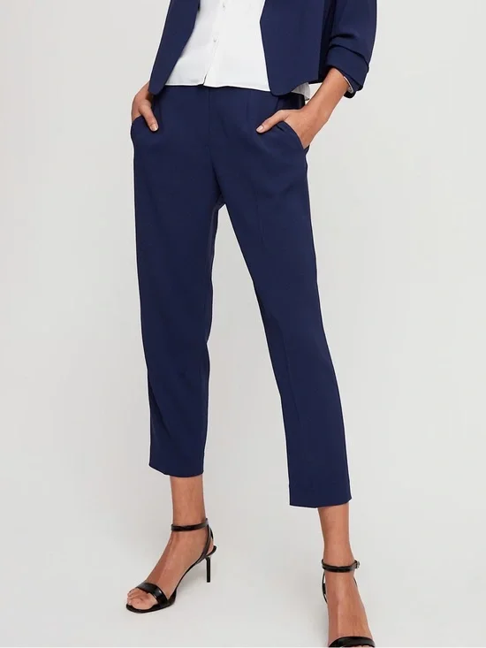 Aritzia Babaton Conan Pant Linen Blend Classic Navy Blue 0 Workwear Business
