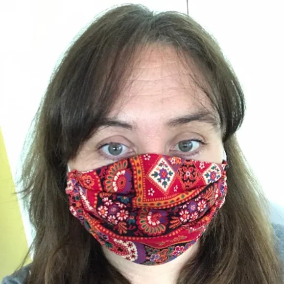 Adult face mask, 2 layers, filter pocket handmade