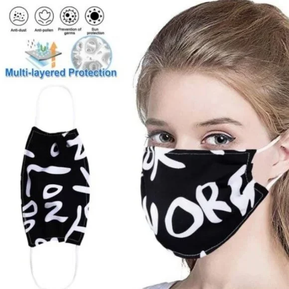BRAND NEW BLACK AND WHITE FACEMASK FACE MASK COVER