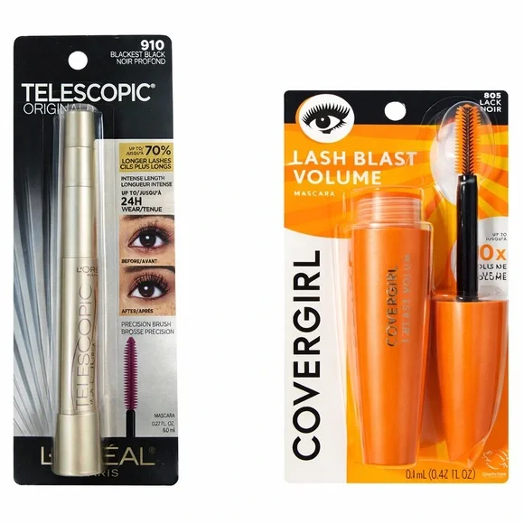 NEW Mascara Bundle L’Oréal Telescopic Original + CoverGirl LashBlast Volume