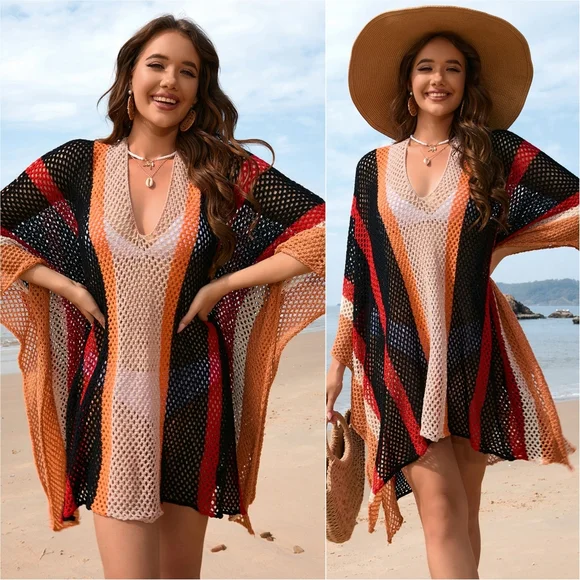 Luminous Sands Openwork Coverup - Black