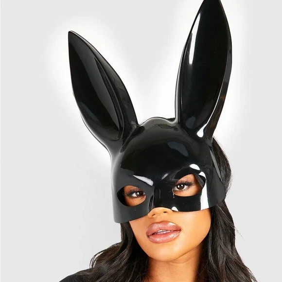 1 Pc Masquerade Bunny Mask, Fun Bunny Half Face Adult Mask, Halloween Costume