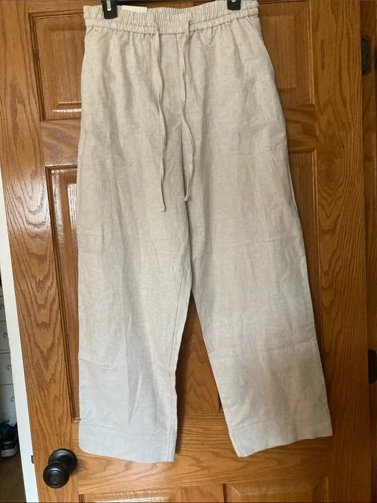 Banana Republic Womens Drawstring Linen pants Light Tan